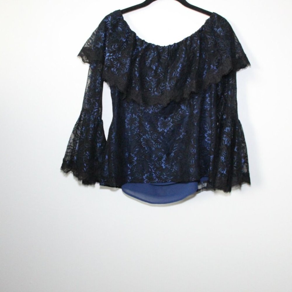 ✨BOGO White House Black Market Off the Shoulder Lace Top Size 8 WHBM H12486 - Picture 8 of 12